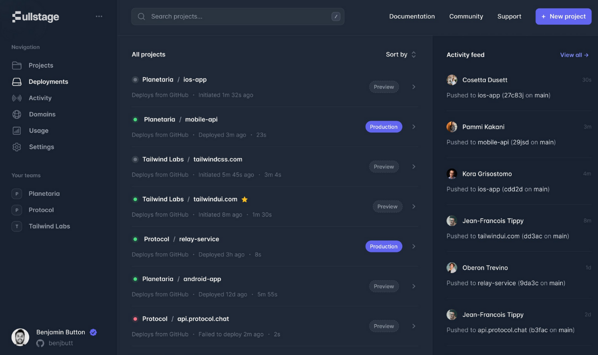 Dashboard de suivi des parrainages FullStage